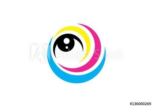 Swirl Eye Logo - eye logo, circle eye vision logo icon, swirl optic illustration