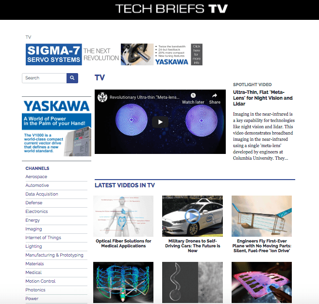 Tech Media Website Logo - Tech Briefs TV - Tech Briefs Media Group