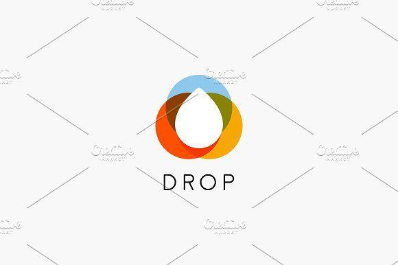 Oil Drop Logo - Color water aqua oil drop logo ~ Logo Templates ~ Creative Market