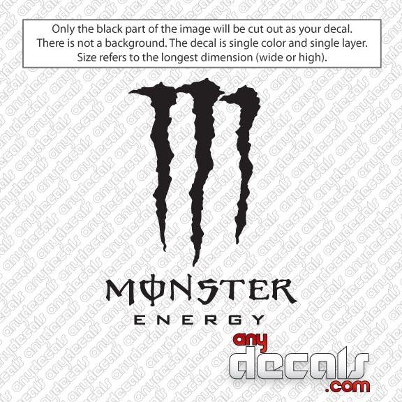 Black and Monster Energy Logo - Car Decals Stickers. Monster Energy Car Decal