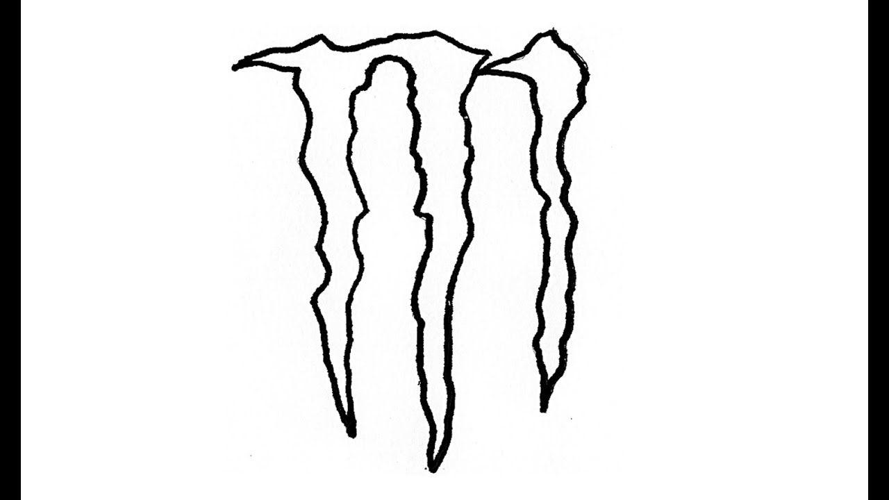 Black and Monster Energy Logo - Como desenhar o símbolo da Monster Energy (emblema) to Draw