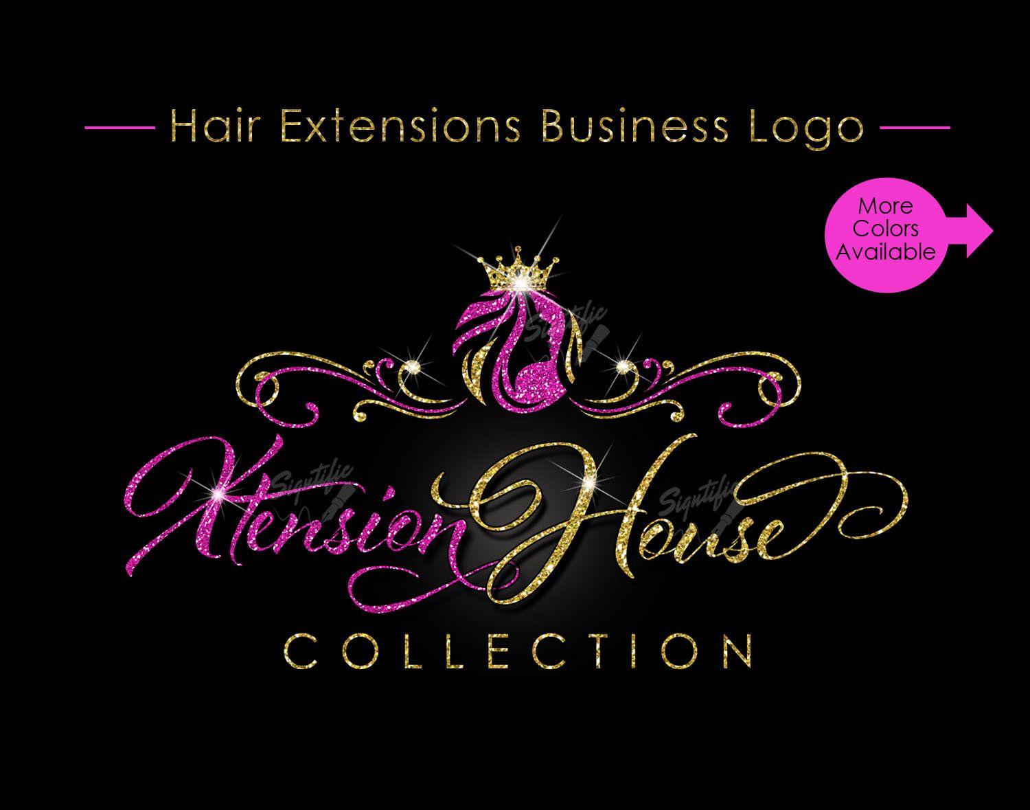 Glitter Hair Pictures of Logo - Hair Extensions Logo, Glitter Logo, Hair Business Logo, Bling Logo