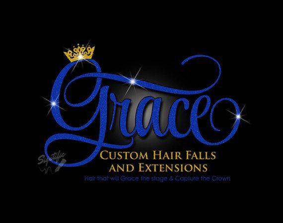 Glitter Hair Pictures of Logo - Glitter bling Hair Extensions Logo Custom Hair by SigntificDesigns ...