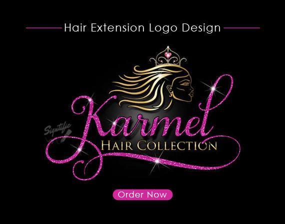 Glitter Hair Pictures of Logo - Hair Extensions Logo, Hair Logo Design, Hair Collection Logo, Gold ...