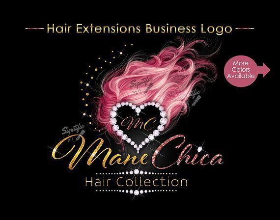 Glitter Hair Pictures of Logo - Hair Extensions Logo, Hair Business Brand, Hair Bundle Logo, Diamond ...