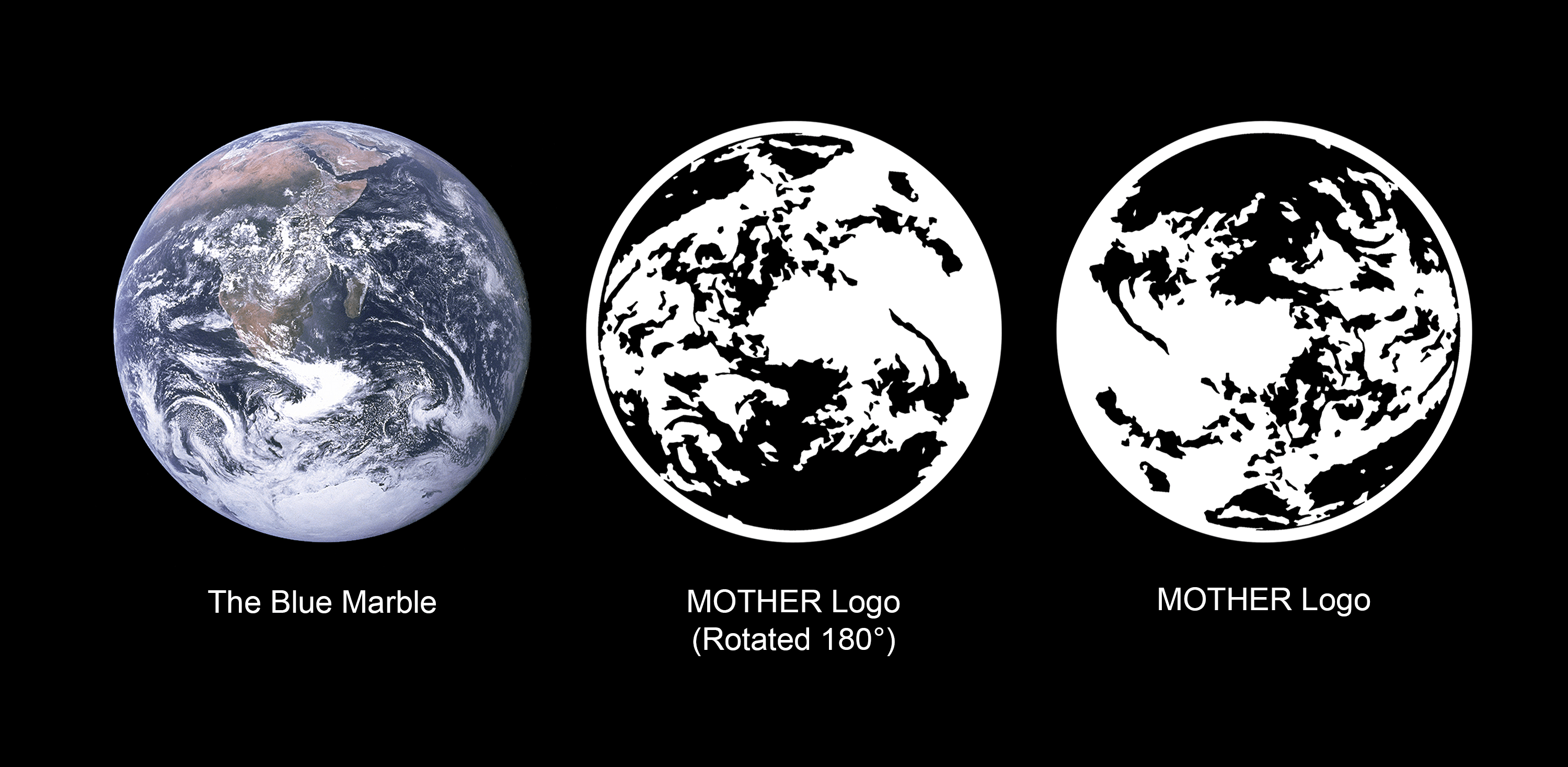 White and Blue Earth Logo - TIL The MOTHER Logo is the Famous Blue Marble Image Rotated 180