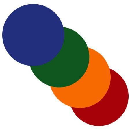 Red Yellow Blue Round Logo - Adorama Set of Four Round 3.75