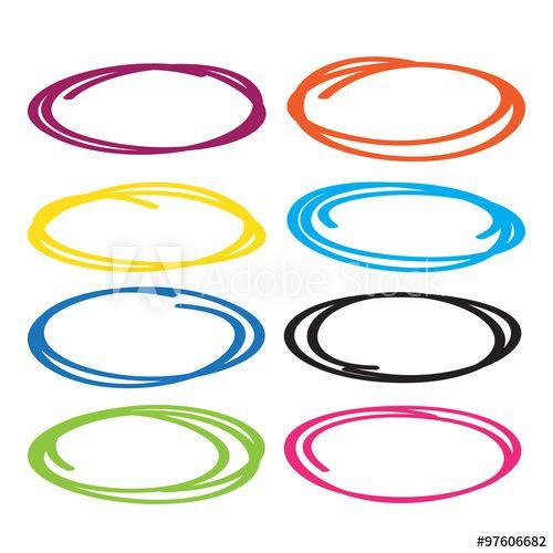Red Yellow Blue Round Logo - Series of red, yellow, blue, brown, green highlight pen circle, hand