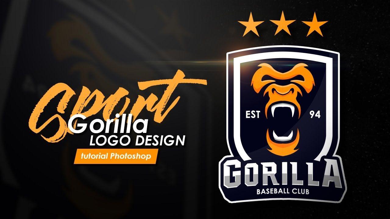 Gorilla Sports Logo - How to design a sports logo GORILLA Logo Tutorial photohop bahasa