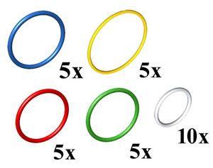 Red Yellow Blue Round Logo - LEGO Technic 30 pcs RUBBER BAND Round belt Red Yellow Blue White ...