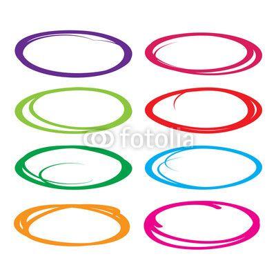 Red Yellow Blue Round Logo - Series of red, yellow, blue, brown, green highlight pen circle, hand ...