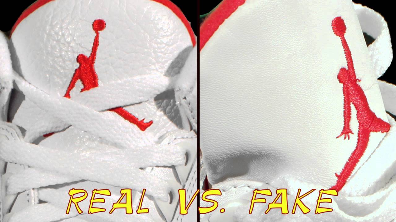 Jordan Real vs Fake Jordan Logo - Real vs Fake Air Jordan III - YouTube