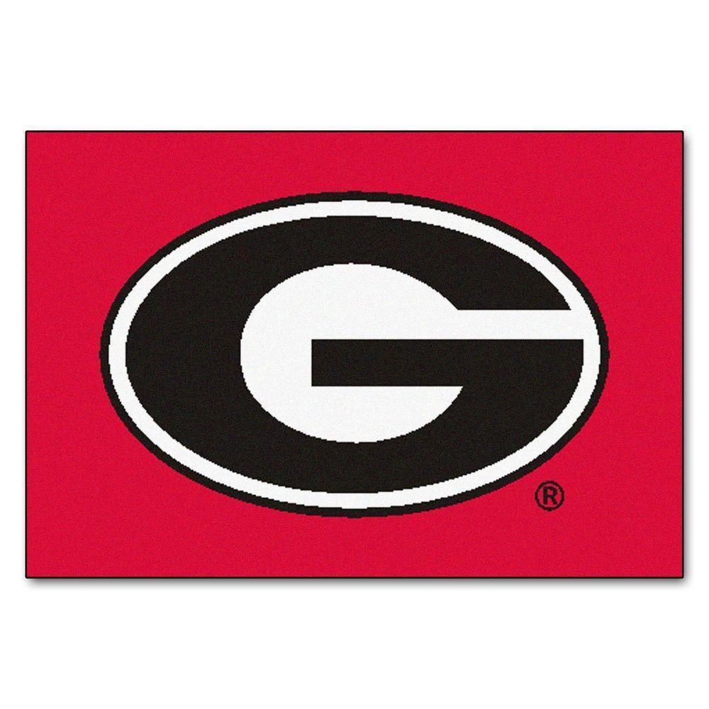 University of Georgia G Logo - FANMATS NCAA University of Georgia G Logo Red 2 ft. x 3 ft. Area Rug ...