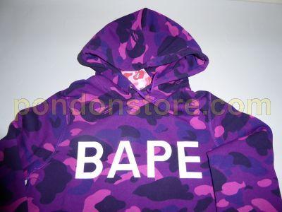 Purple BAPE Camo Logo - A BATHING APE : bape logo color camo purple pullover hoody women's ...