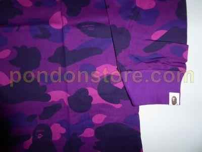 Purple BAPE Logo - A BATHING APE : color camo bape logo long sleeve purple tee Pondon