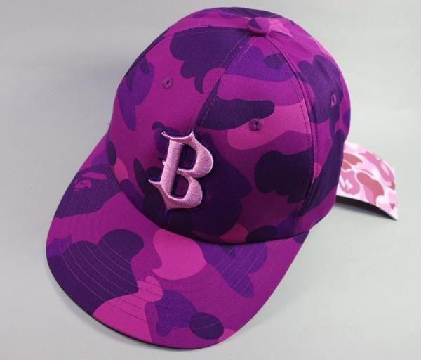 BAPE Pink Camo Logo - Bid Land: BAPE ape B logo baseball cap purple Camo camouflage ...