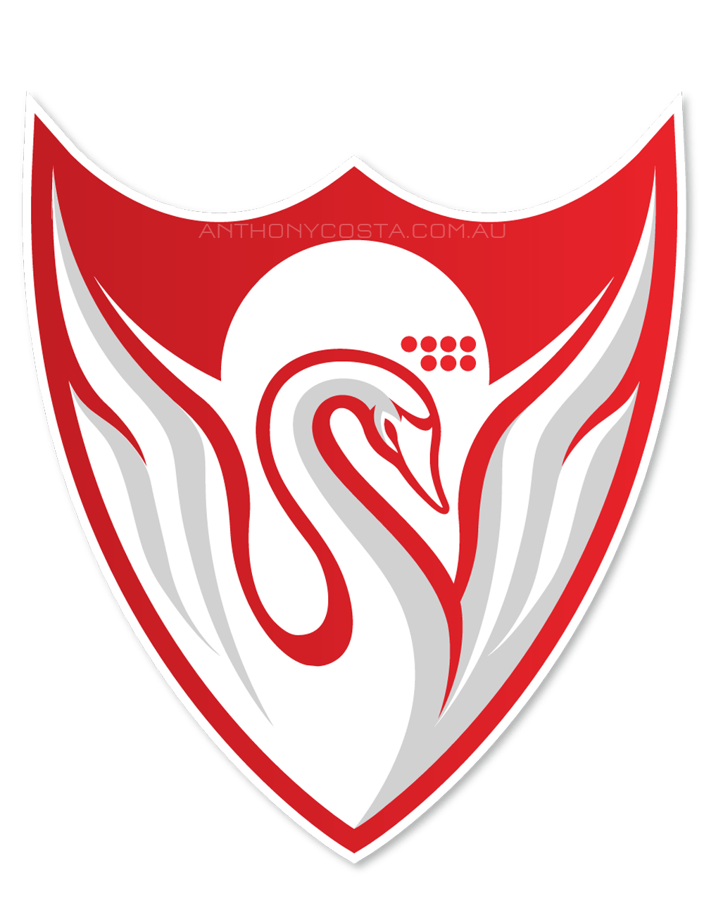 Red Football Sports Logo - Arsta Swans | AFL football logo design by Anthony Costa