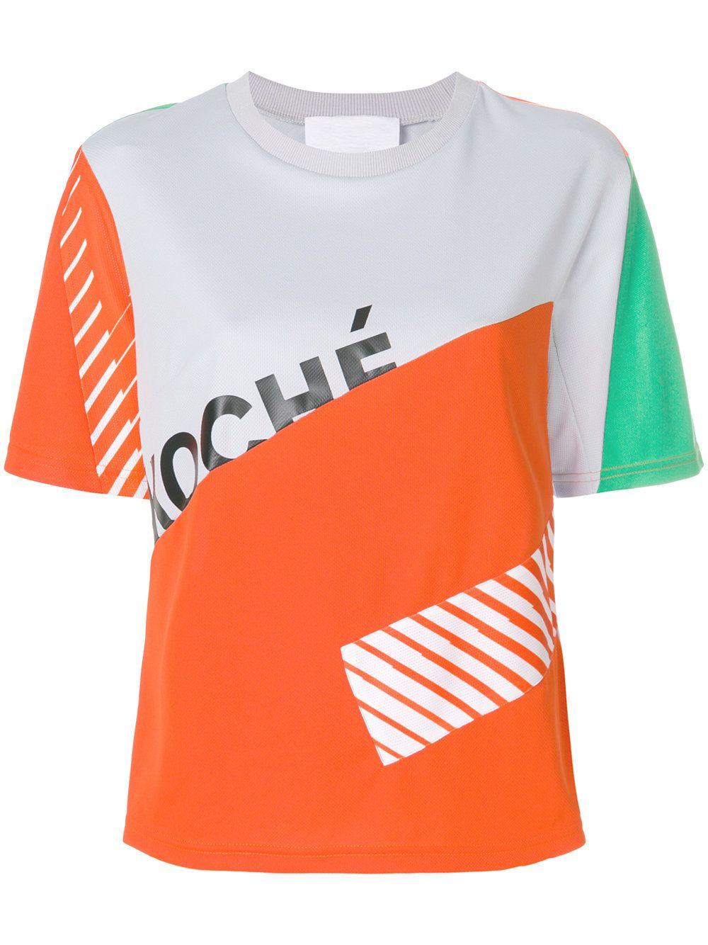 Orange Block Logo - Koché Colour Block Logo T Shirt