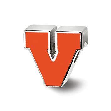 Orange V Logo - University of Virginia Cavaliers Orange Block V Logo Bead in ...