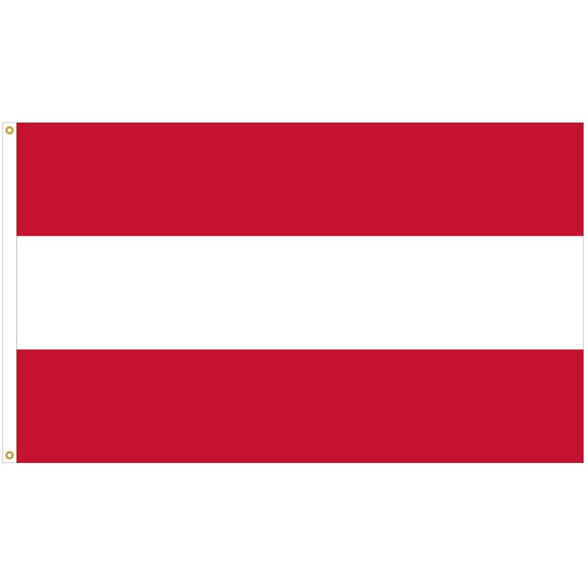 Red White Flag Logo - 3' X 5' O.G. Red / White / O.G. Red Horizontal 3 Stripe Nylon Flag