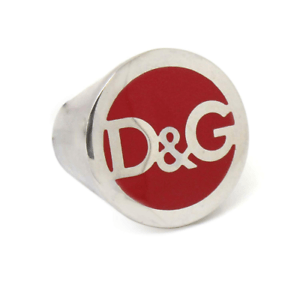 Red G Logo - D & G Dolce & Gabbana Women's Ring Steel and Resin Red with Logo