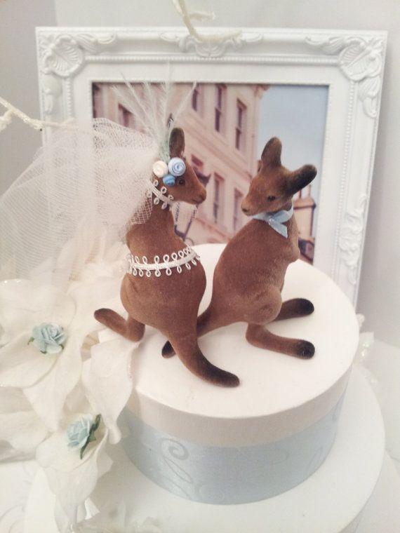 Kangaroo Bakery Logo - kangaroo wedding cake topper by MissRoseDanae on Etsy | Kangaroo ...
