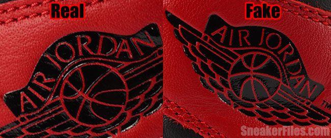 Jordan Real vs Fake Jordan Logo - Real Fake Unauthorized Air Jordan 1 Black Toe | SneakerFiles