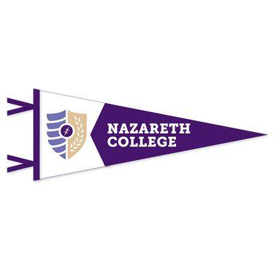 2 Colored College Logo - Nazareth College Bookstore - 7x18 2 Piece Multi Color Felt Pennant