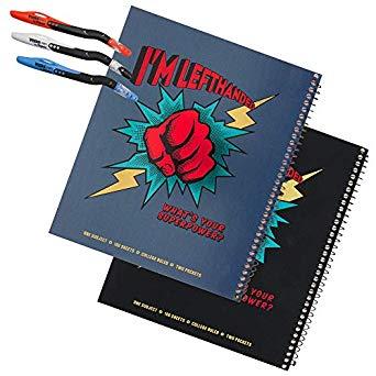 2 Colored College Logo - Super Power College Metallic Left Handed Notebook Set