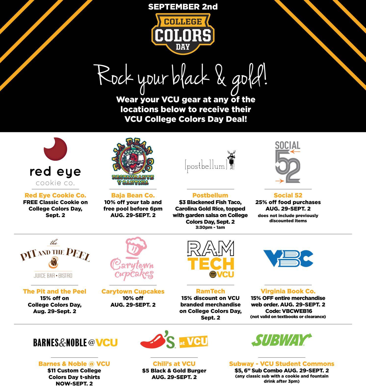2 Colored College Logo - Black and gold runs deep this College Colors Day