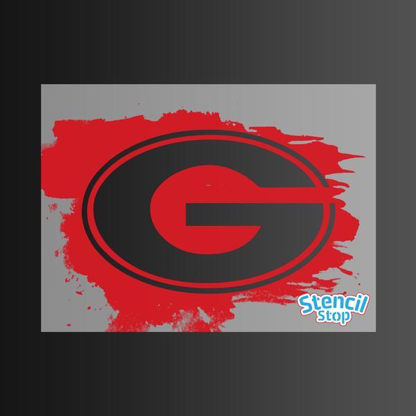 Red G Logo - Georgia Bulldogs G Logo Stencil – Stencil Stop
