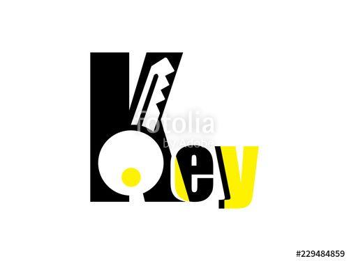 Yellow and Black Word Logo - The Word key black and yellow Design Logo Graphic Branding Letter ...
