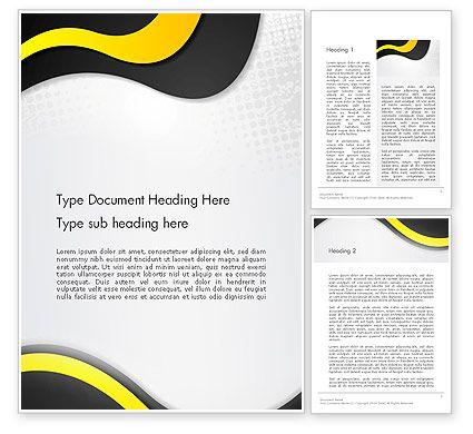 Yellow and Black Word Logo - Yellow and Black Waves on Gray Background Word Template 14192 ...