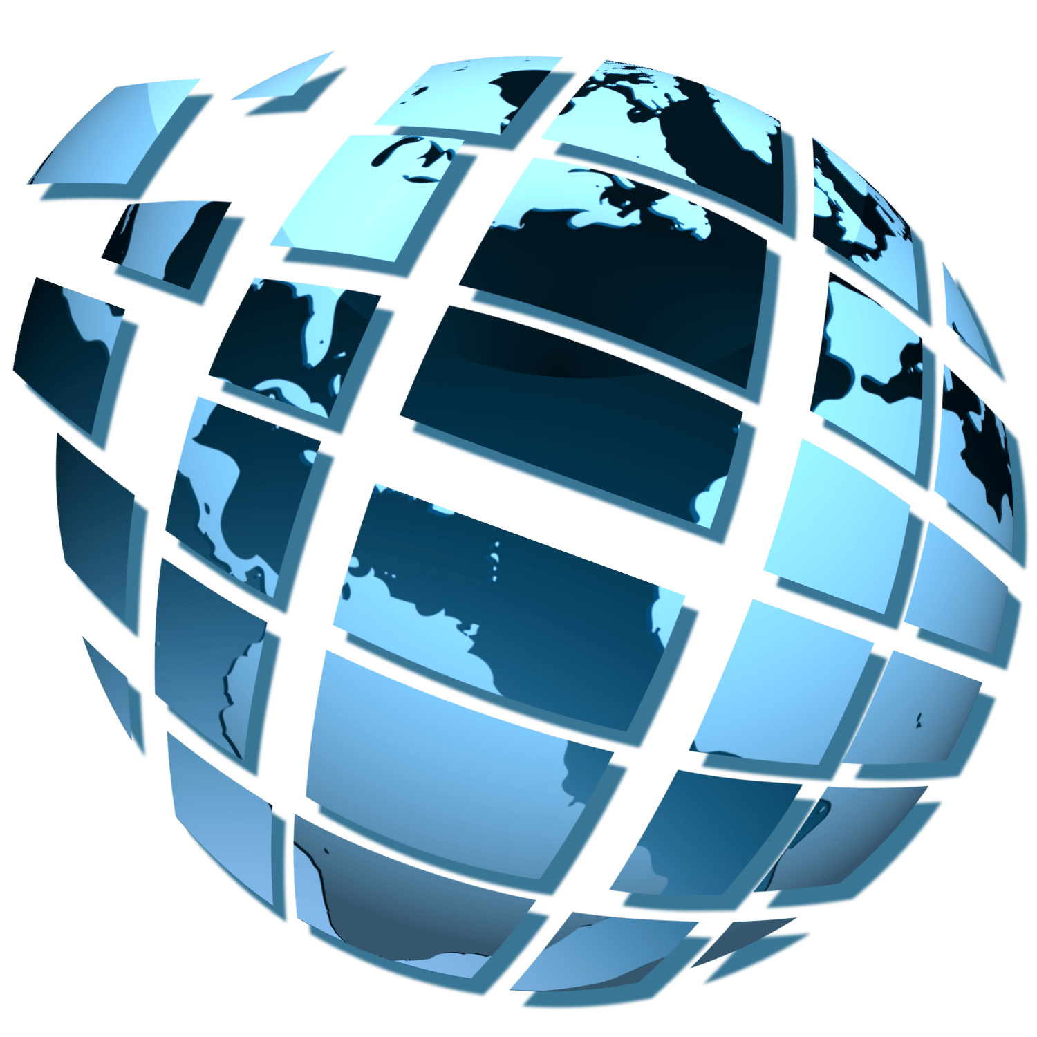 White and Blue Earth Logo - Geometric Globe Png For Free Download On YA Webdesign
