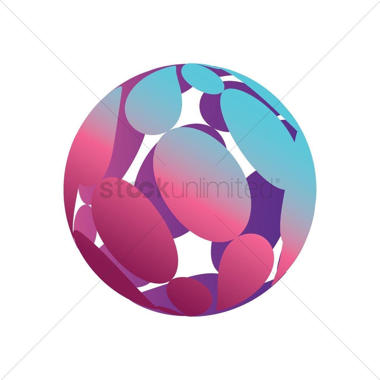 Oval Globe Logo - Globe logo element with oval shapes Vector Image