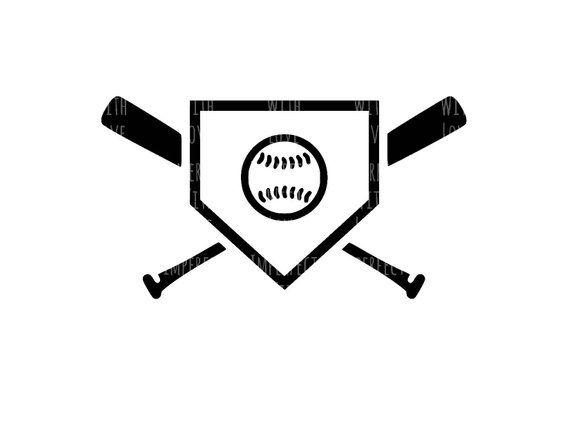 Baseball Home Plate Logo - Baseball Home Plate Baseball Bat DIGITAL CUT FILE svg | Etsy