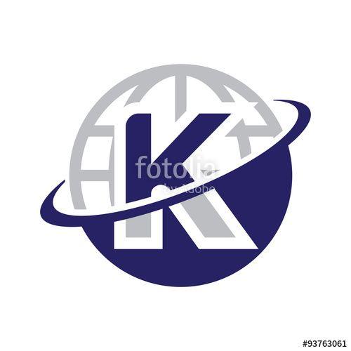 Oval Globe Logo - Initial Globe logo K