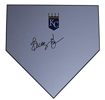 Baseball Home Plate Logo - Kansas City Royals Buddy Bell Autographed Hand Signed Logo Baseball ...