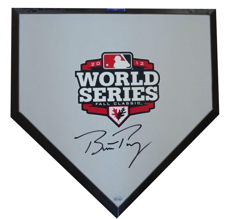 Baseball Home Plate Logo - Buster Posey Signed 2012 World Series Baseball Home Plate Base MLB ...