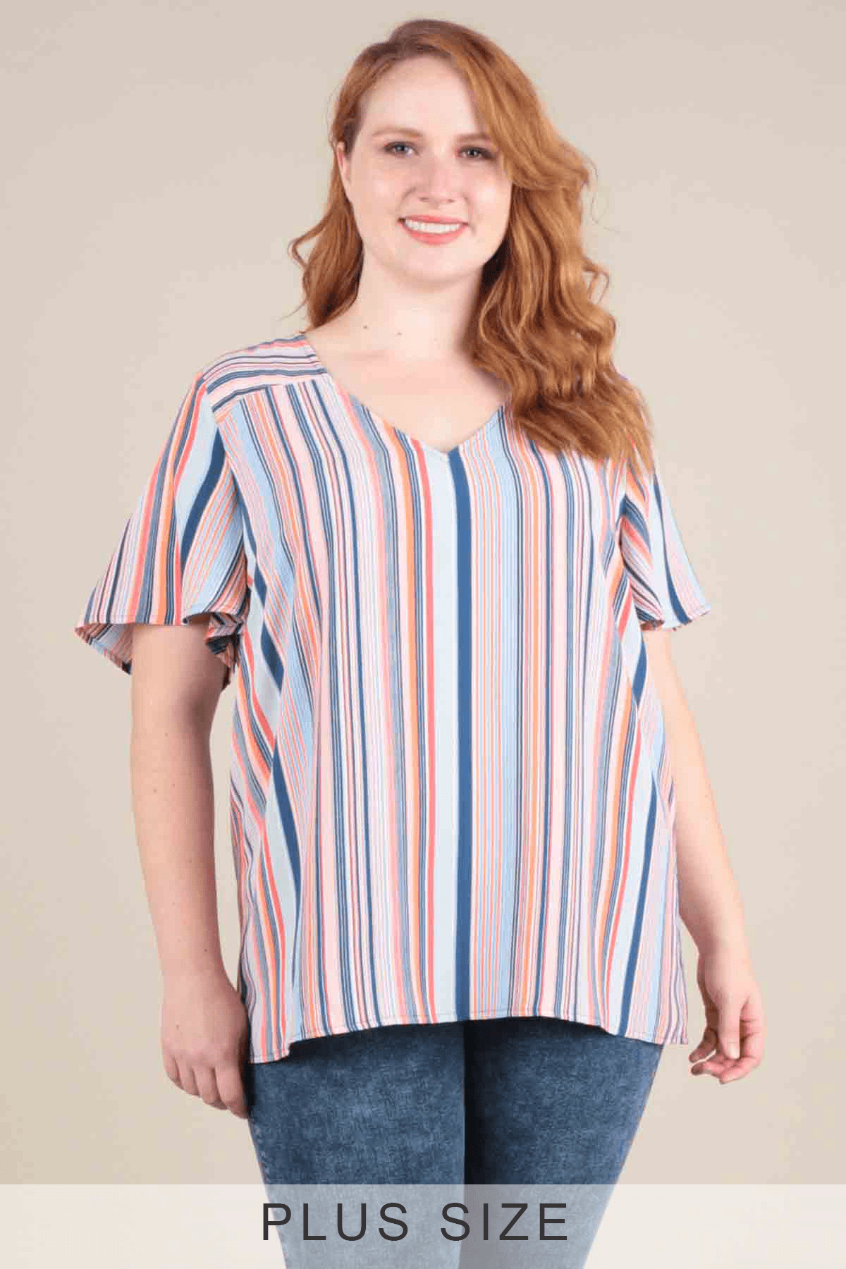 Diane Vertical Logo - Diane Vertical Striped Top | Women's Plus Size Tops | SKIES ARE BLUE