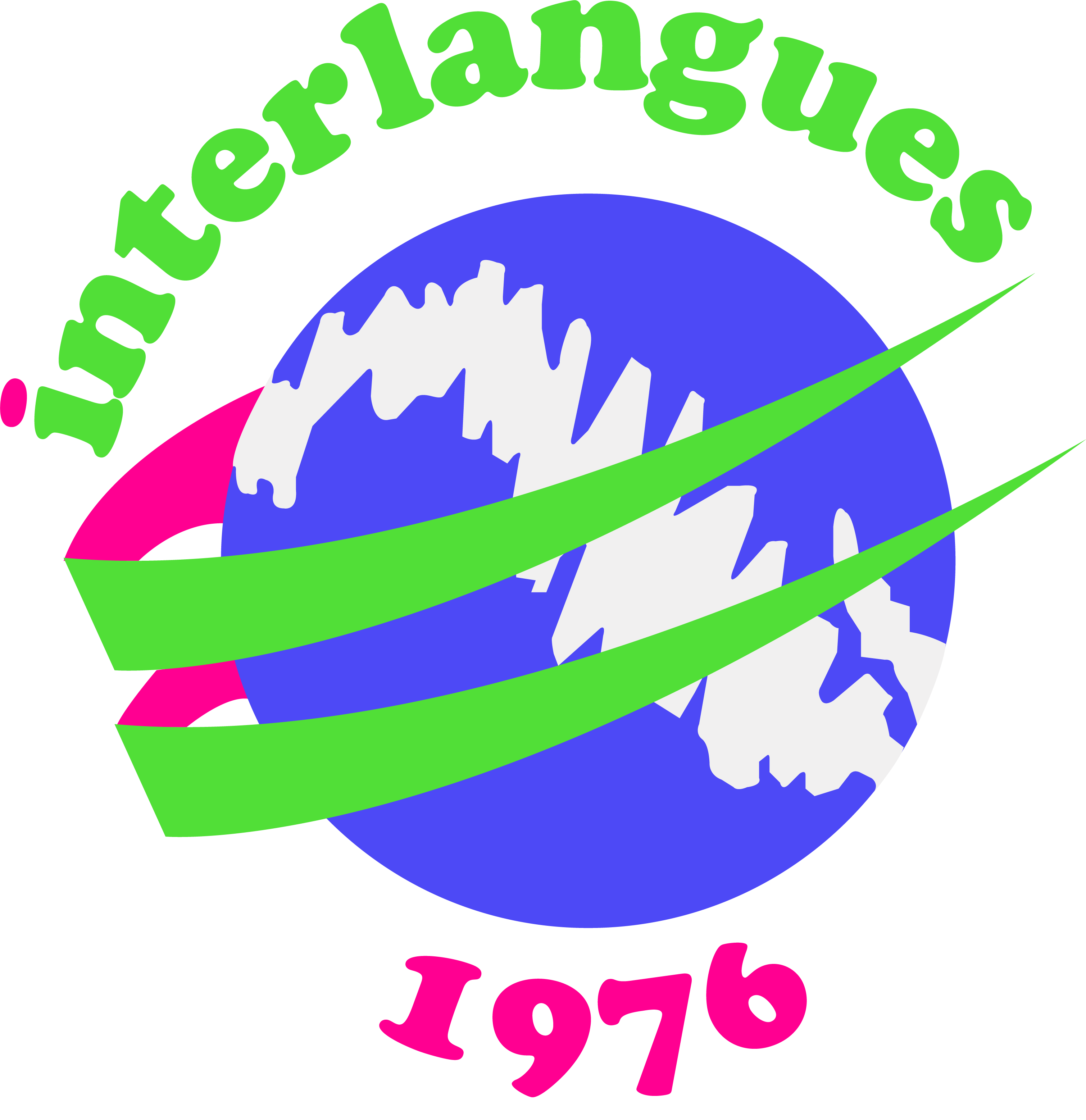Oval Globe Logo - Interlangues Language School | Interlangues Globe Logo – Full Colour