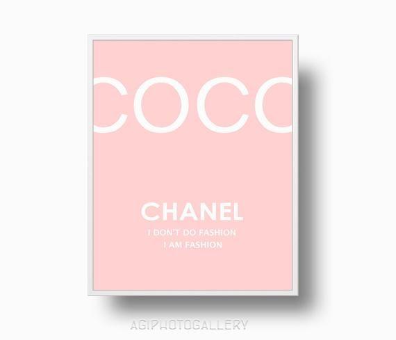 Pink Chanel Logo - Chanel Pink Fashion Print Chanel Paris Pink Chanel Logo I | Etsy