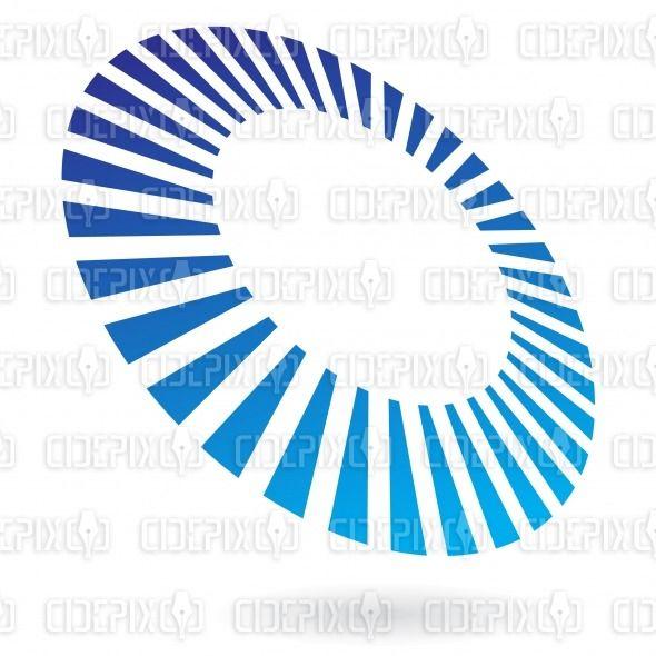 Blue and a Circle with Blue Lines Logo - abstract blue circle lines in perspective logo icon