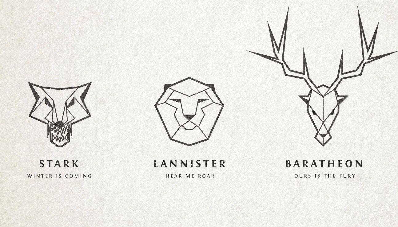 Drawing Art Logo - Game of Thrones Inspired Line Art Logos in Illustrator