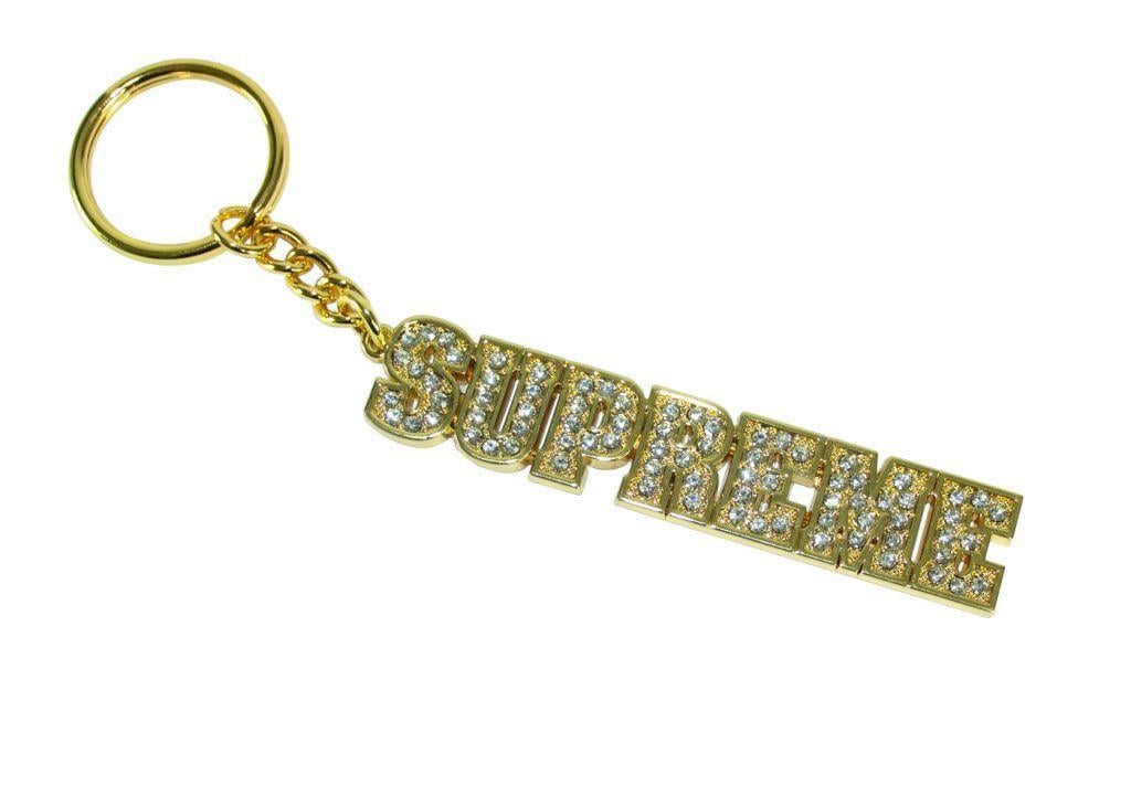 Supreme Block Logo - Buy Supreme Block Logo Keychain Gold