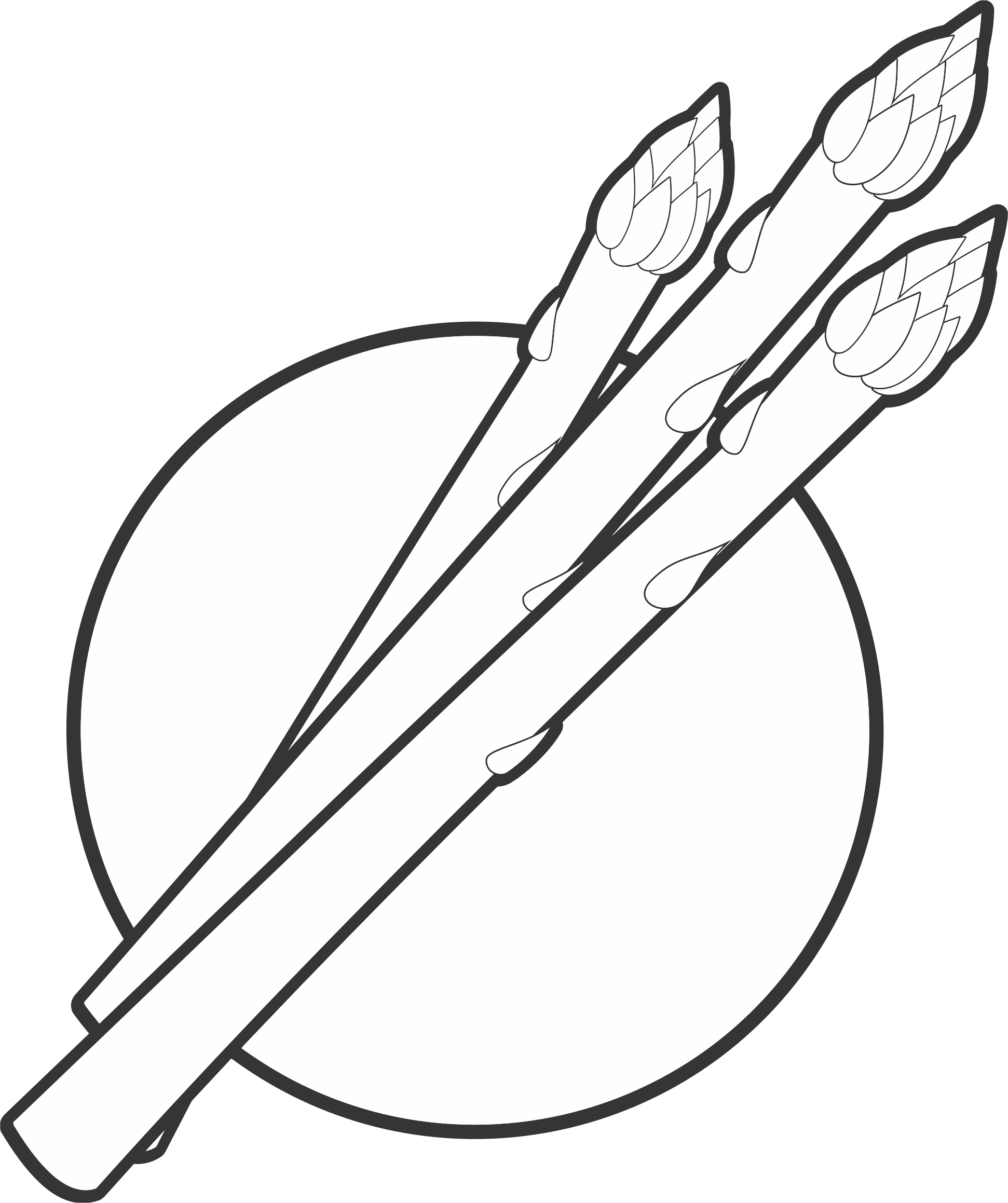 Drawing Art Logo - Clipart - Asparagus Line Art Logo