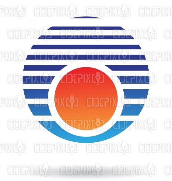 Blue and a Circle with Blue Lines Logo - abstract orange and blue lines circles logo icon | Cidepix