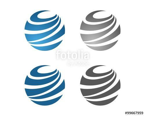 Oval Globe Logo - Abstract Globe Logo
