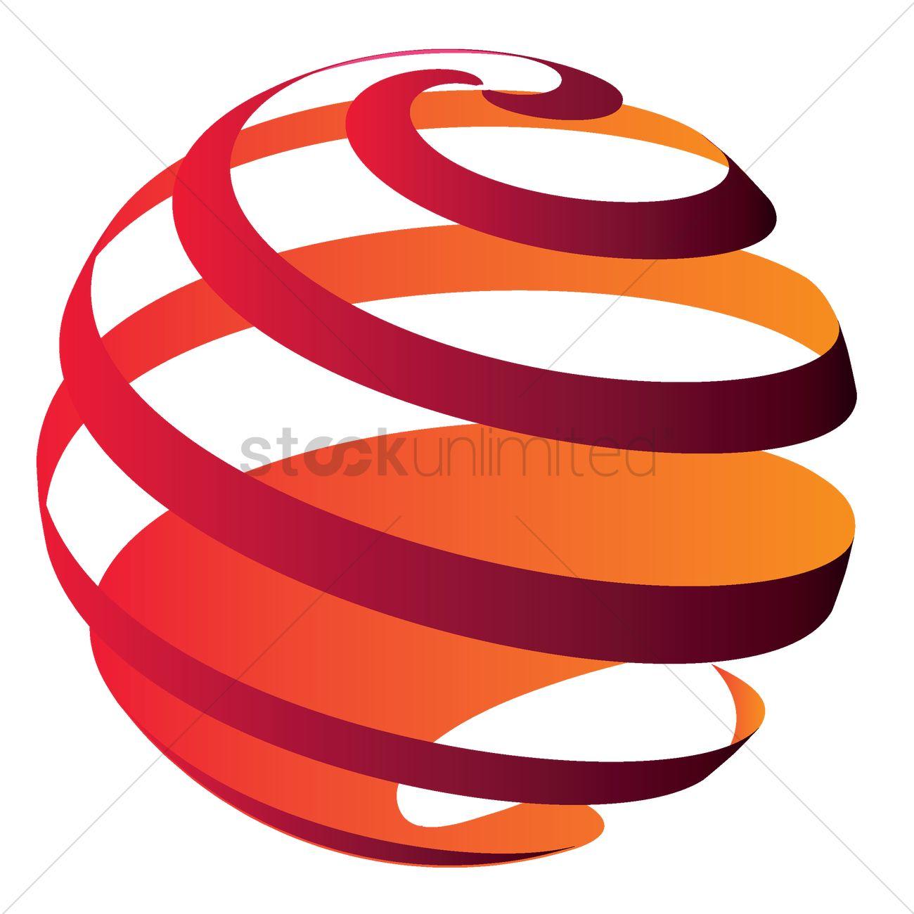 Spiral Globe Logo - Globe logo element spiral concept Vector Image - 2003535 ...