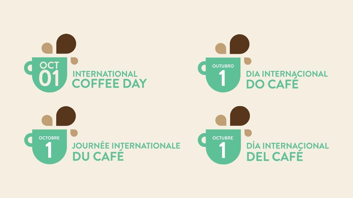 Multi -Coloured Circle Logo - International Coffee Day Multi Language Logo Design. Drift